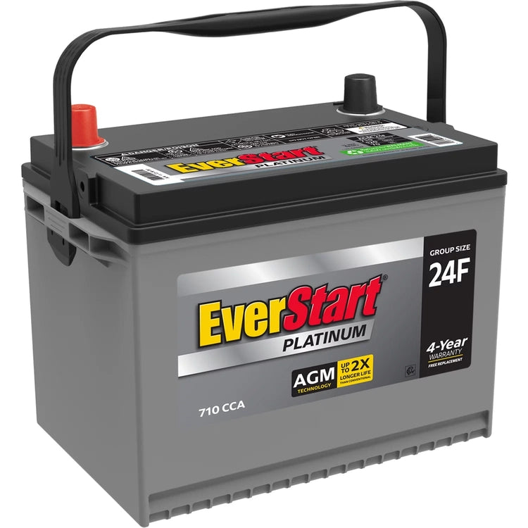 Everstart Platinum Agm Automotive Battery, Group Size 24F 12 Volt, 750 Cca - Madeinusa