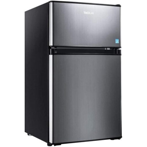 Compact 2-Door Mini Fridge with Freezer, 3.1 Cu. Ft., LED Light, Energy Efficient, Adjustable Temperature