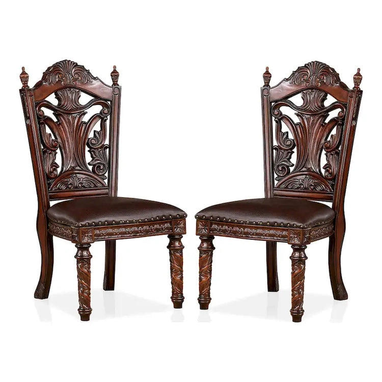 Abeena Traditional Cherry Solid Wood Side Chairs (Set of 2) by