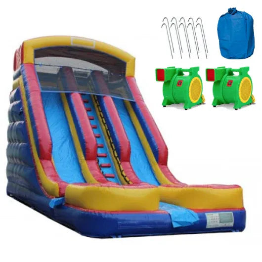 20ft High Dual Lane Inflatable Water Slide with Pool Wetdry