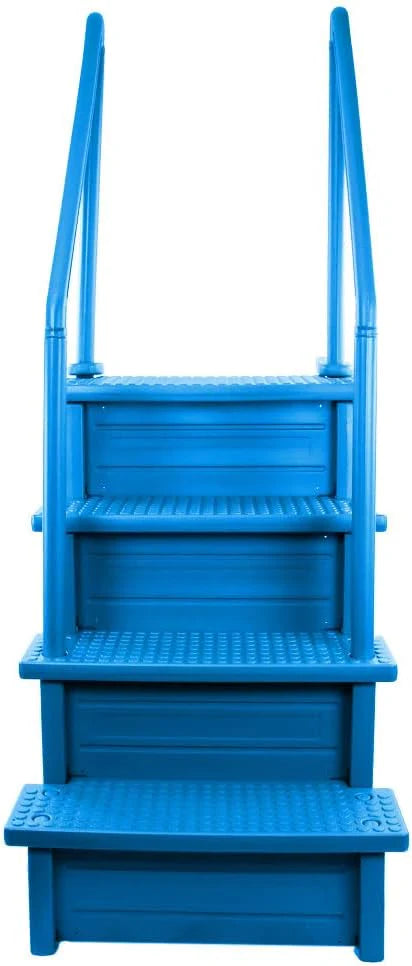 Select Anti-Slip in-Pool Steps, Gray, for Above Ground Swimming Pools, Can Mount to Decks 48" to 54" H, Safety Stairs Capacity up to 300 Lbs