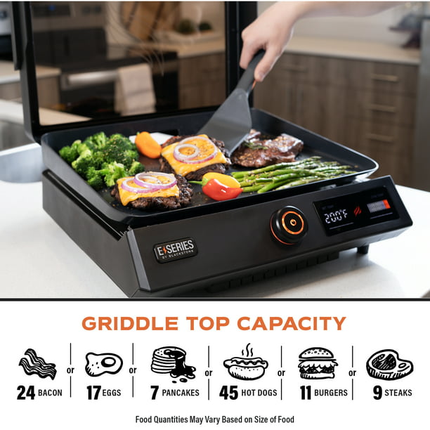 Blackstone E-Series 17" Electric Tabletop Griddle with Hood, Black