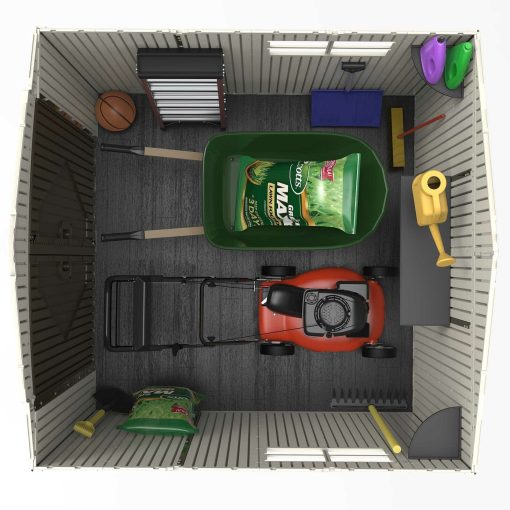 Lifetime 7x7 Ft UV-Protected Plastic Storage Shed with Skylight & Double Doors