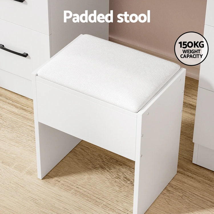 Artiss Dressing Table Set Stool 10 LED Bulbs White Debbie