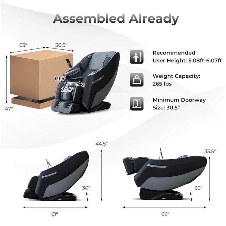 Costway Zero Gravity Sl Track Full Body Massage Chair with Waist