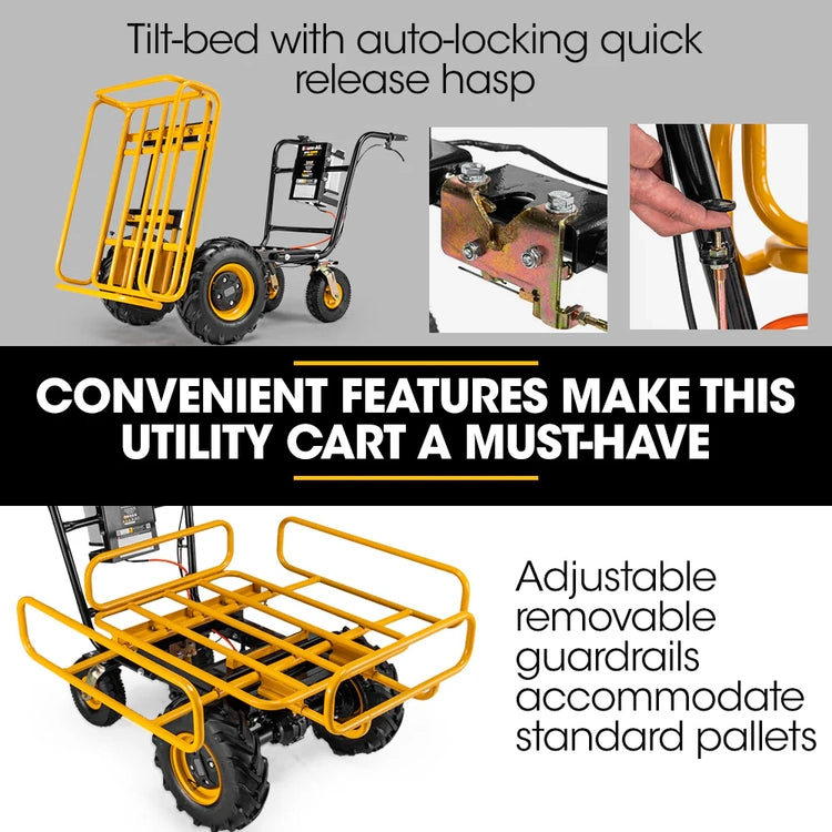 Baumr-Ag 40V Battery Powered Material Handling Dumper Wheelbarrow Motorised Electric, 300kg Capacity
