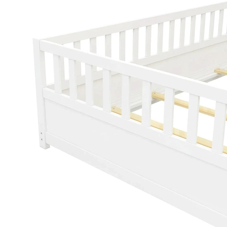Montessori Wooden Children'S Floor Bed with Support Slat