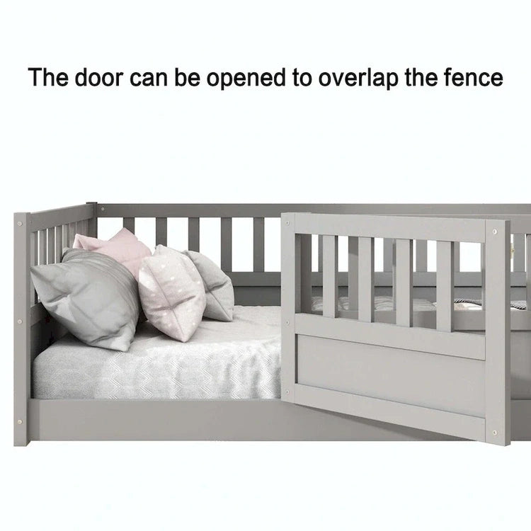Montessori Wooden Children'S Floor Bed with Support Slat