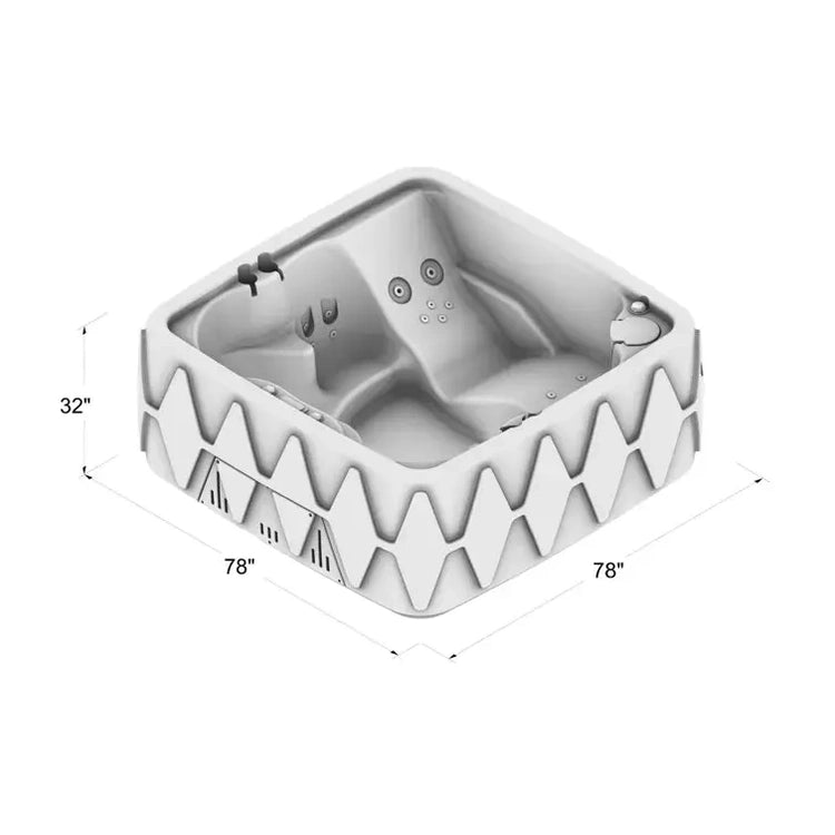 Aquarest Spas Jet Square Plug and Play Hot Tub with Ozonator