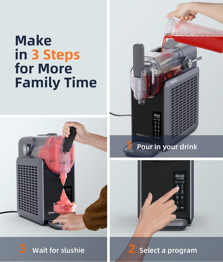 Slushie Machine - Professional Frozen Drink Maker No Ice Needed- 70 Oz Slushy Machine for Home with LED Display