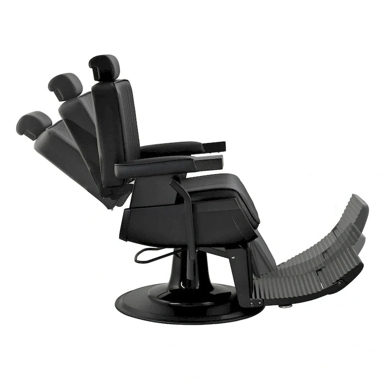 Jaxson Heavy Duty Barber Chair Reclining Hydraulic Barbershop Chair, Black Frame