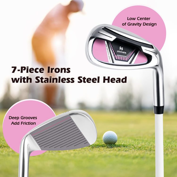 Complete Golf Club Set for Women, 11 Pcs Right Handed Golf Clubs with 460CC