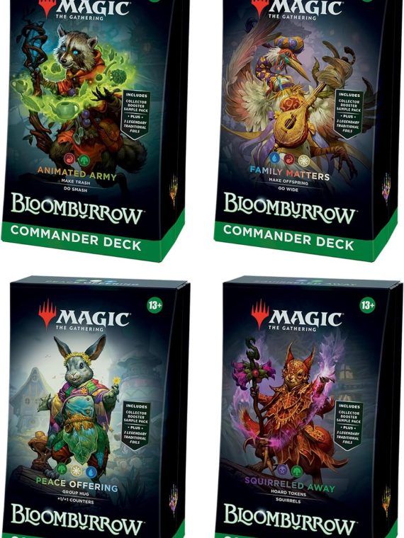 The Gathering Bloomburrow Commander Deck Bundle - Includes All 4 Decks (Animated Army Family Matters Peace Offering and Squirreled Away)
