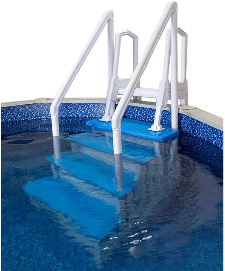 Select Anti-Slip in-Pool Steps, Gray, for Above Ground Swimming Pools, Can Mount to Decks 48" to 54" H, Safety Stairs Capacity up to 300 Lbs