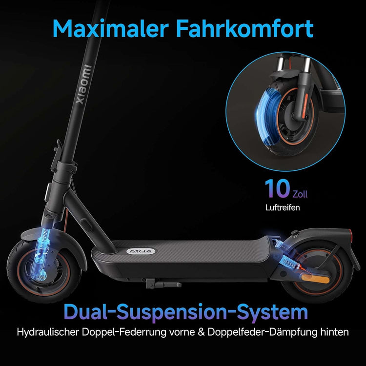 Xiaomi E-Scooter with German Road Legal (Max 20 Km/H, up to 70 Km Range & 25 Percent Incline, Pneumatic Tyres, Dual Brakes, Display, Aluminium Body