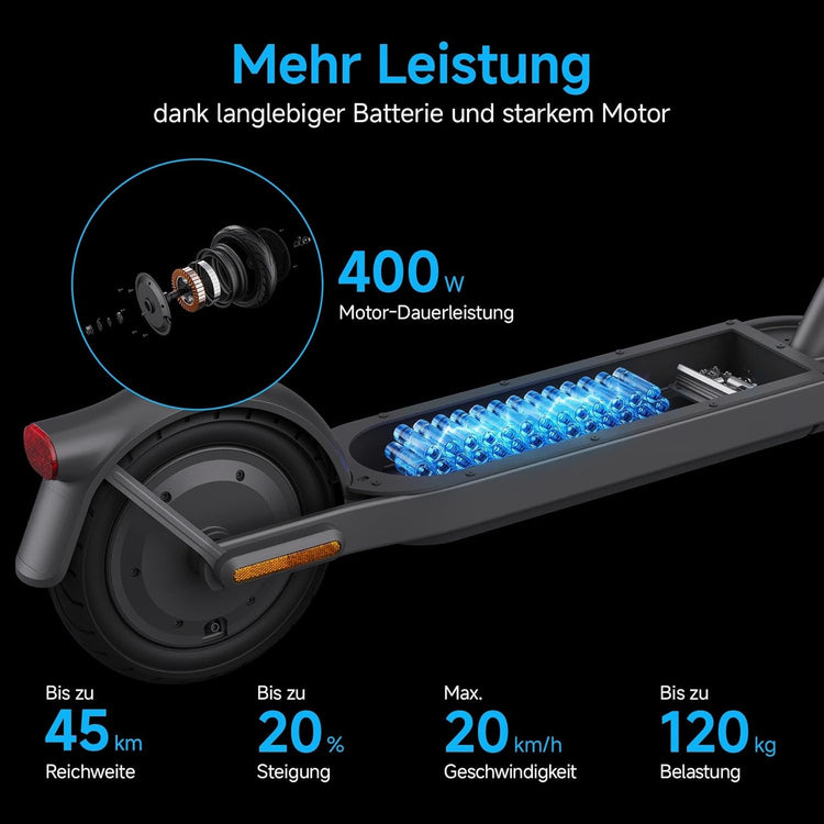 Xiaomi E-Scooter with German Road Legal (Max 20 Km/H, up to 70 Km Range & 25 Percent Incline, Pneumatic Tyres, Dual Brakes, Display, Aluminium Body