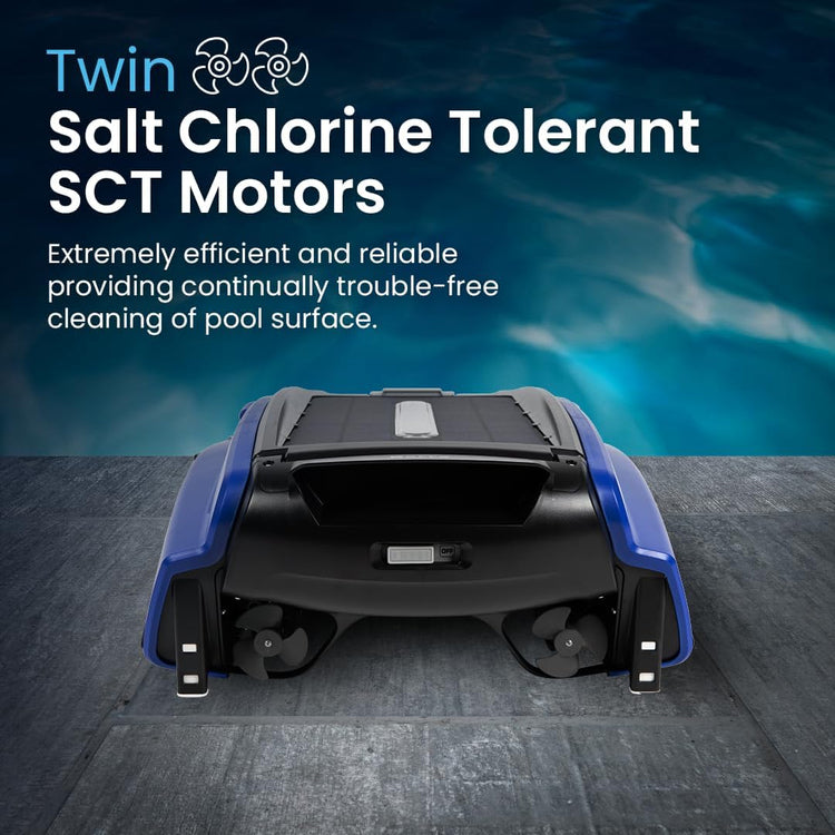 Betta Se Solar Powered Automatic Robotic Pool Surface Skimmer Cleaner with 30-Hour Continuous Cleaning Battery Power and Re-Engineered Twin Salt