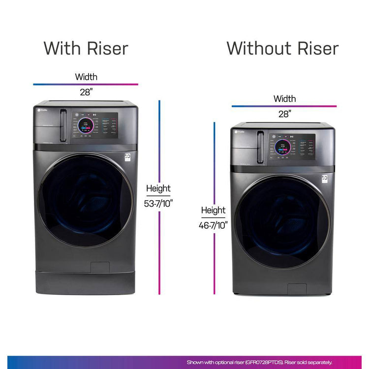 Profile 4.8 Cu. Ft.. Ultrafast Combo Washer Dryer with Ventless Heat Pump Technology in Carbon Graphite