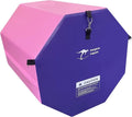 Kangaroo Hoppers 24" X 26" Gymnastics Octagon Tumbling Mat with Carrying Handles for Home Gym Exercise (Pink/Purple)