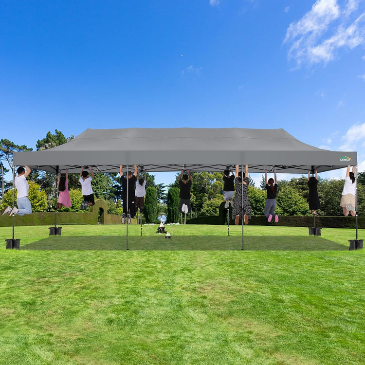 Cobizi 10x20 Heavy Duty Pop up Canopy Tent with 6 Sidewalls Easy up Commercial Outdoor Canopy Wedding Party Tents
