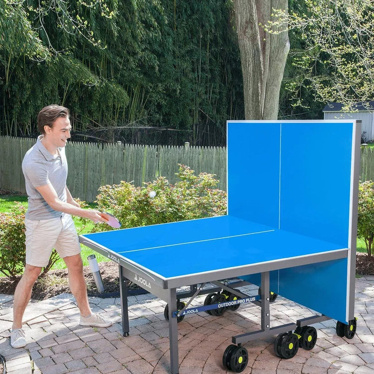 Joola Nova Pro Plus Outdoor Table Tennis Table with Weatherproof Net, 9x5 Ft, Foldable, Aluminum Surface
