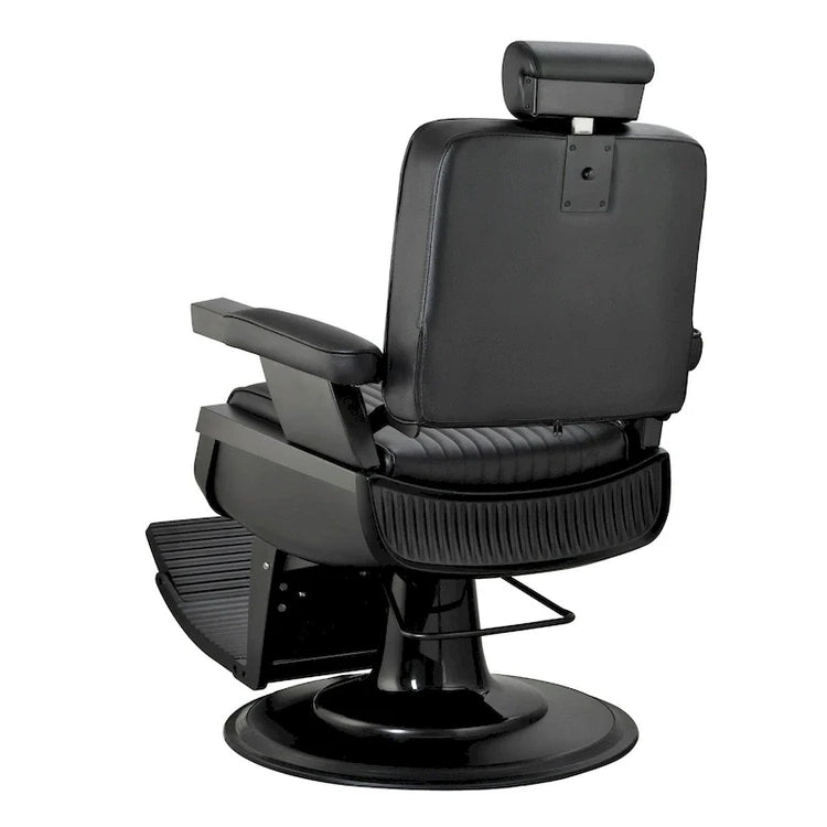 Jaxson Heavy Duty Barber Chair Reclining Hydraulic Barbershop Chair, Black Frame