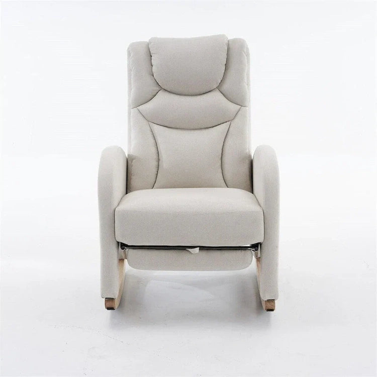 Ergonomic Fabric Nursery Rocking Chair with Adjustable Footrest