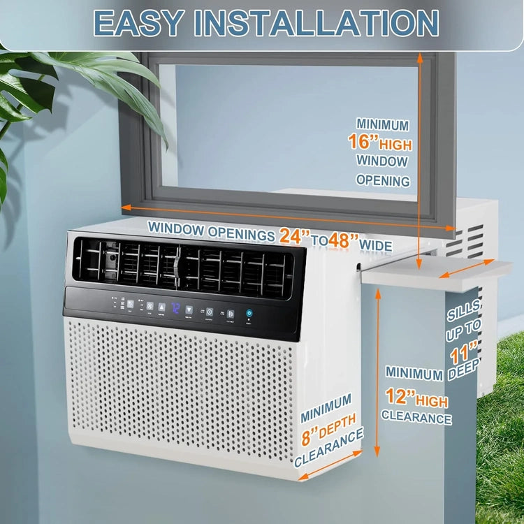 Antarctic Star 12,000 BTU U-Shaped Window Air Conditioner Unit Cools up to 550 Sq.Ft. with 6 Modes 24H Timer, Window AC Units