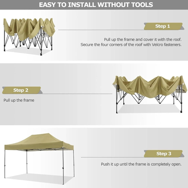 Cobizi 10x20 Heavy Duty Pop up Canopy Tent with 6 Sidewalls Easy up Commercial Outdoor Canopy Wedding Party Tents