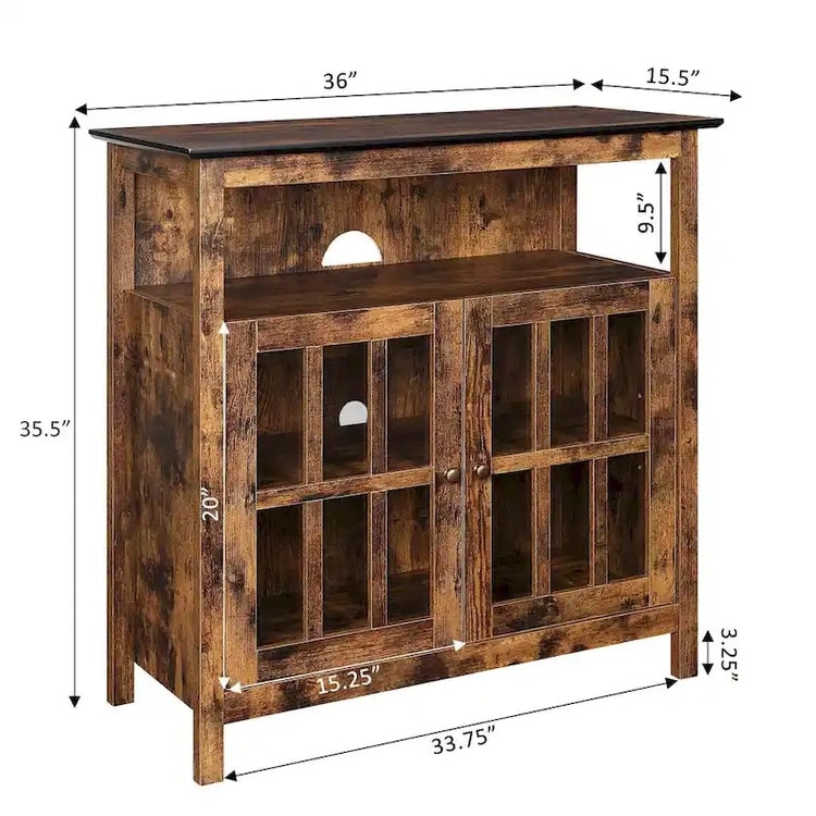 Convenience Concepts Big Sur Highboy 40 Inch TV Stand with Storage Cabinets