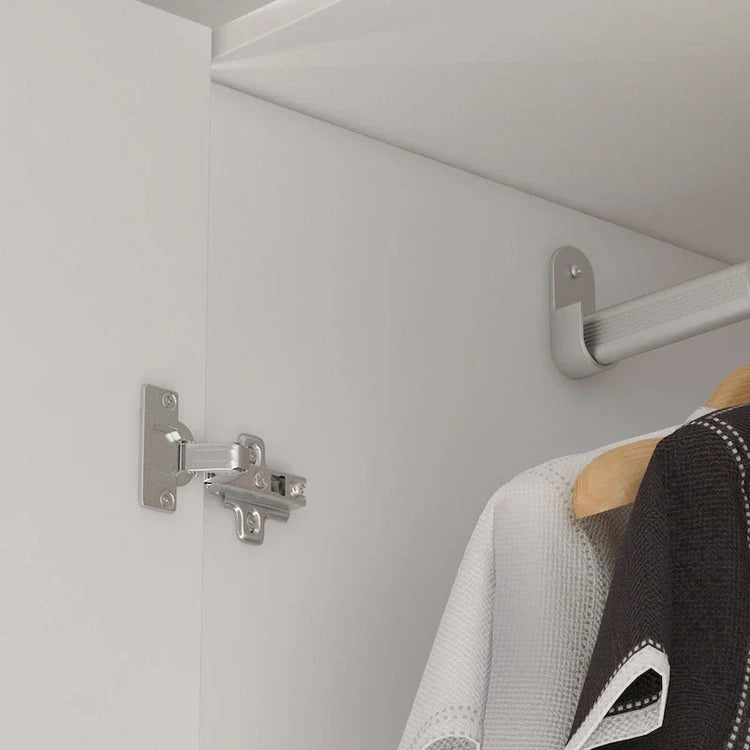 Modern Freestanding Solid Wood Wardrobe Closet with Storage Shelves