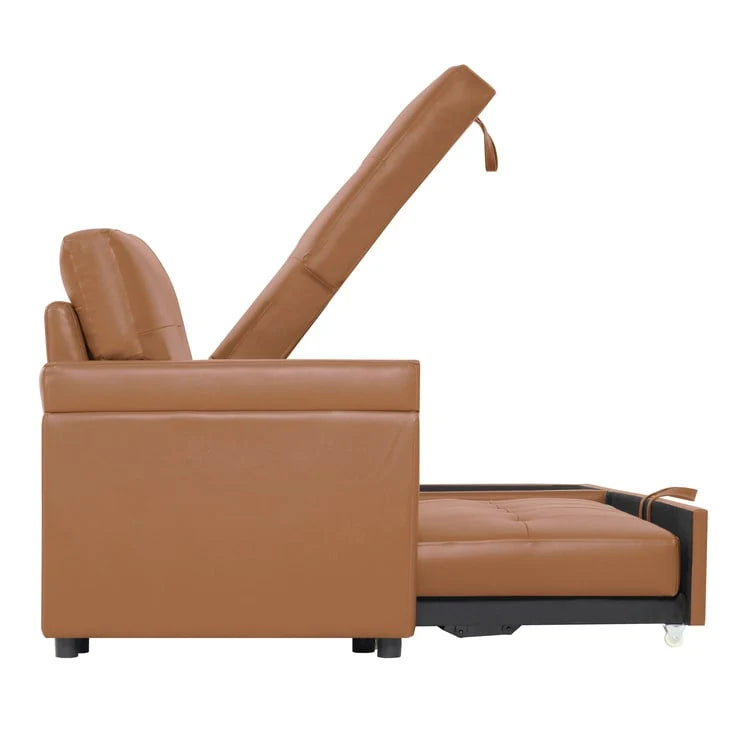 Reversible Sectional Sofa with Pull-Out Sleeper Bed, Hidden Storage Chaise, Durable Legs