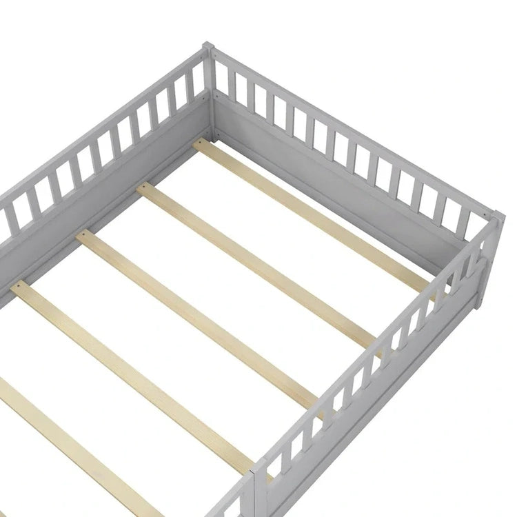 Montessori Wooden Children'S Floor Bed with Support Slat