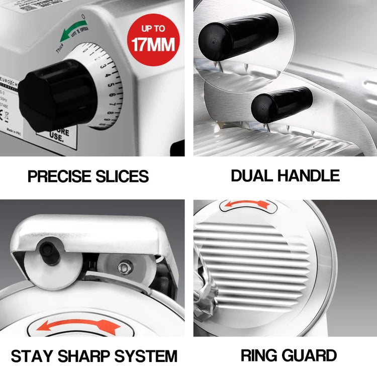 Eurochef Commercial 10 Meat Slicer Food Cutting Machine Electric Deli Shaver