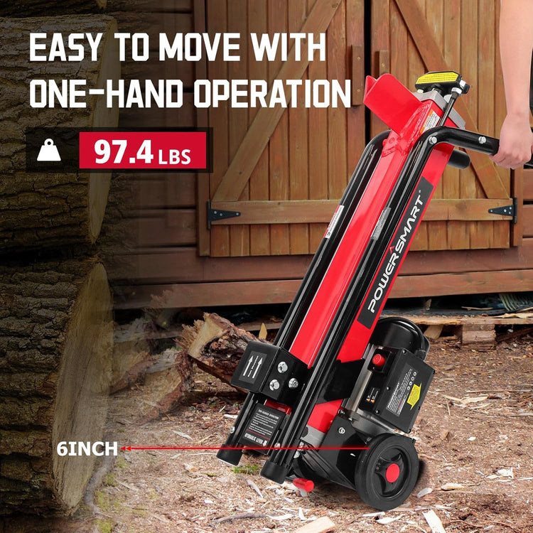 Powersmart Electric Log Splitter 7-Ton - Efficient Wood Splitter with 3500 Motor Speed, 15 Amp