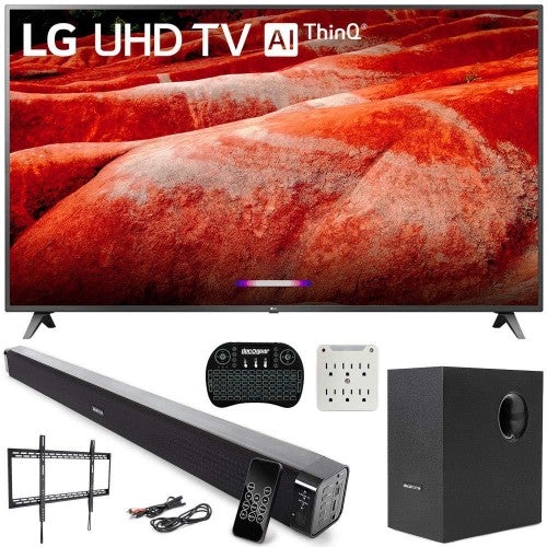 LG 82UM8070PUA 82'' 4K HDR LED TV (2019) AI Thinq with Deco Gear Soundbar Bundle