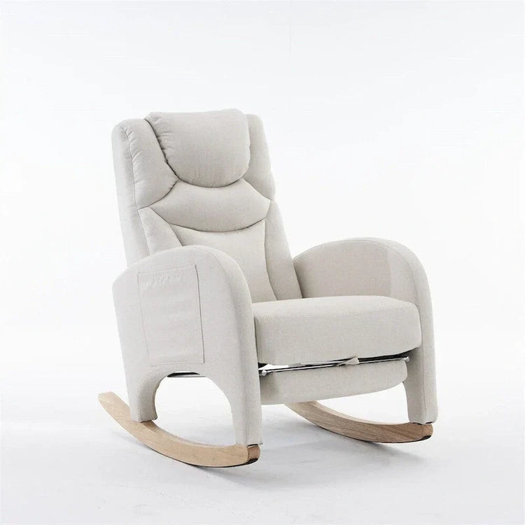 Ergonomic Fabric Nursery Rocking Chair with Adjustable Footrest