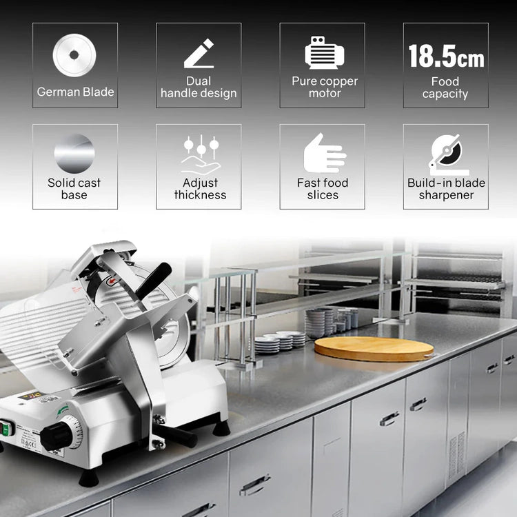 Eurochef Commercial 10 Meat Slicer Food Cutting Machine Electric Deli Shaver