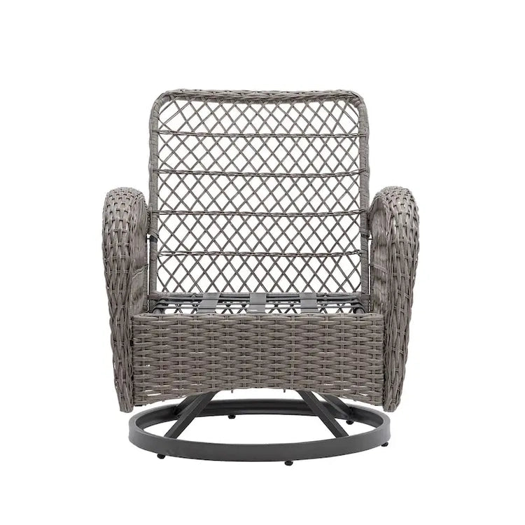 3 Pieces Outdoor Swivel Rocker Patio Chairs, 360 Degree Rocking Patio Conversation Set