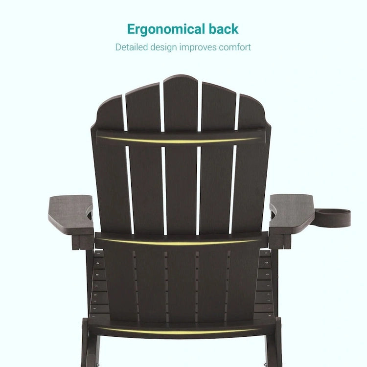 Bonosuki Set of 2 Folding Adirondack Chair Patio Fire Pit Chair