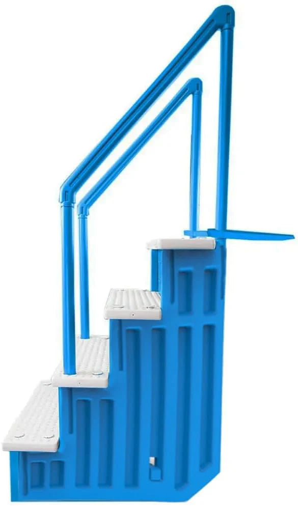 Select Anti-Slip in-Pool Steps, Gray, for Above Ground Swimming Pools, Can Mount to Decks 48" to 54" H, Safety Stairs Capacity up to 300 Lbs