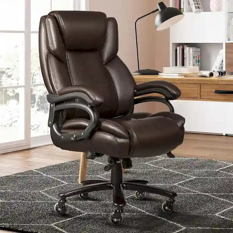 Bossin Big and Tall Executive Office Chair,500LBS Adjustable Lumbar Support Ergonomic Chair with High Back Pu Leather Computer
