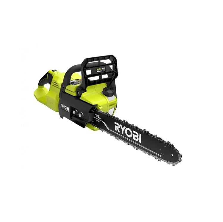 Ryobi 18'' 40V Cordless Chainsaw Kit with Battery & Charger, Green