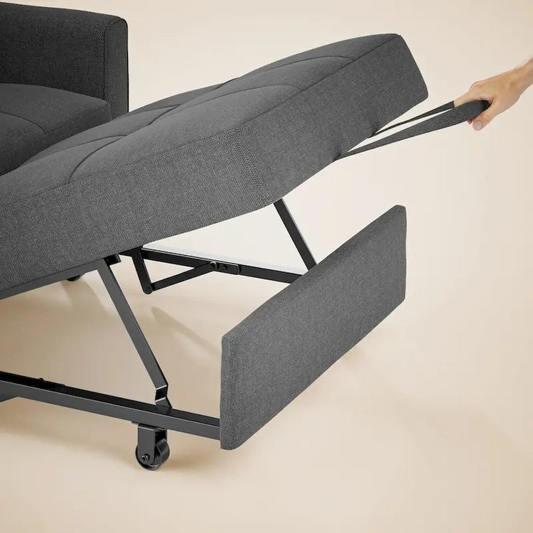 3-in-1 Pull-Out Sofa Bed Sleeper Chair, Convertible Adjustable Foldable Upholstered Lounge Couch