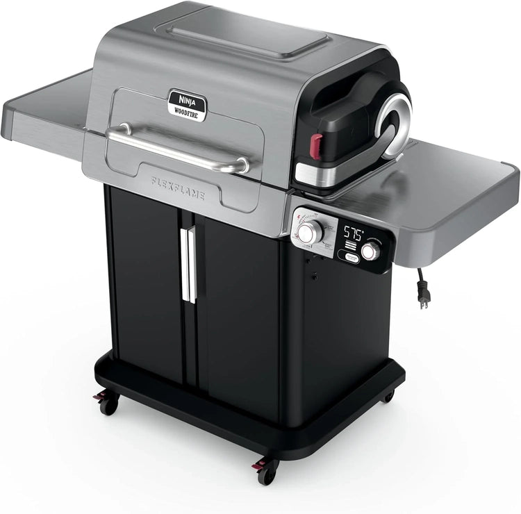 Ninja Flexflame, Grill and Smoker, Electric and Propane Grill, Roaster, BBQ Grill, 5-in-1 Cooking System, 3 Burner, Digital Control, Outdoor Cooking