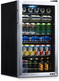 Newair Beverage Refrigerator Cooler, 126 Cans Free Standing with Right Hinge Glass Door