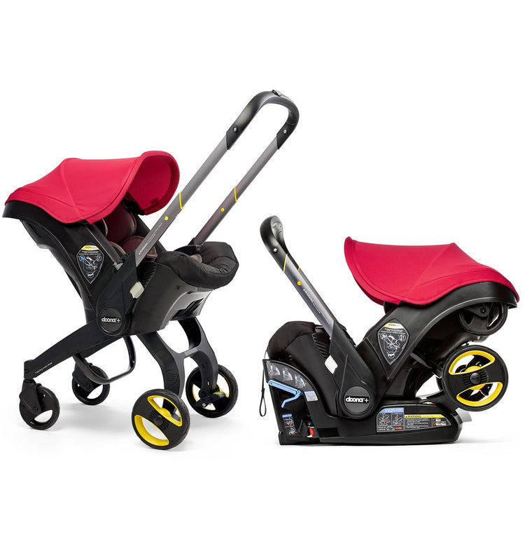 Infant Car Seat Stroller with Latch Base - Midnight Edition, Car to Stroller in Seconds, Aircraft Approved, Includes Essentials Bag