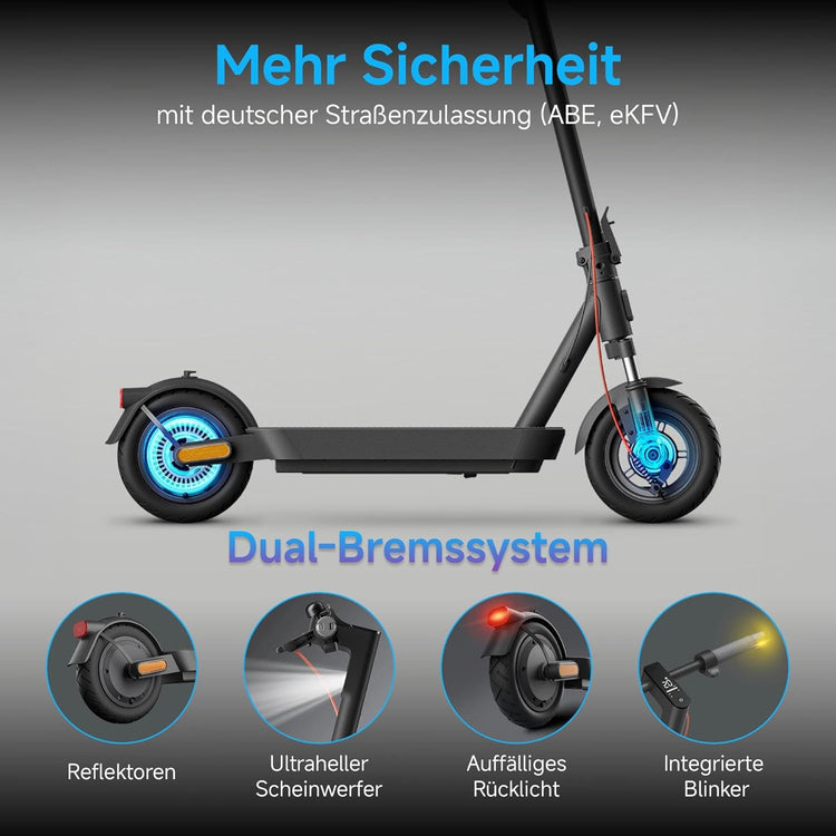 Xiaomi E-Scooter with German Road Legal (Max 20 Km/H, up to 70 Km Range & 25 Percent Incline, Pneumatic Tyres, Dual Brakes, Display, Aluminium Body