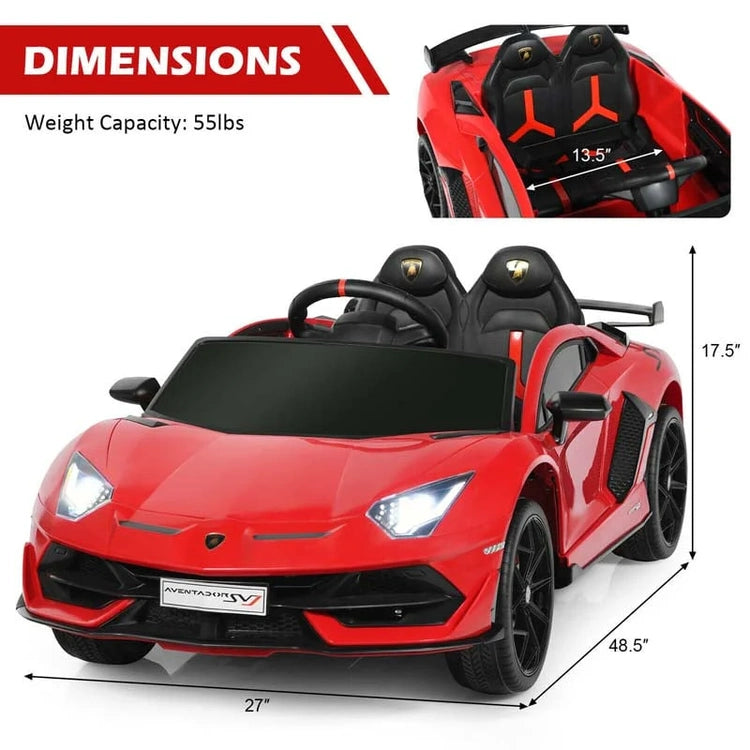 Licensed Lamborghini Svj Kids Ride-on Car, 12V Battery Powered Sports Car Toy with Trunk & Remote