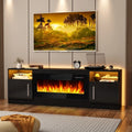 Bossin 70 Fireplace TV Stand with 36 Electric Fireplace, TV Stand for Tvs up to 80,16 Colors LED Lights/Entertainment Center